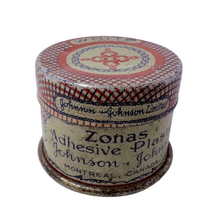 Vintage Zonas Adhesive Plaster Tin - Johnson & Johnson - Montreal Canada